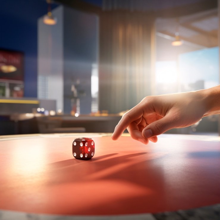 mobile phone displaying card game interface with bet slider and dealer video
